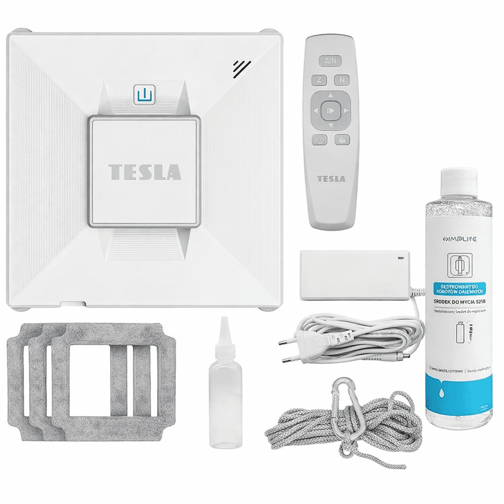 Inteligentný čistič okien Tesla RoboStar (na čistenie okien auta, podláh, dlaždíc a iných typov okien), s funkciou rozprašovania vody, výkon 72W/230V/650mAh, podporuje Wi-Fi a je ovládaný na diaľku.